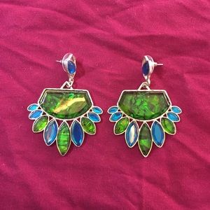 Chunky Blue and Green Earrings